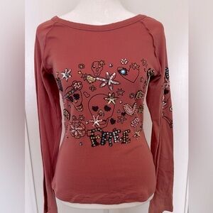 Y2K sequin embellished top size 1 Free For Humanity European style